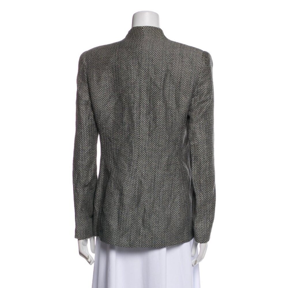 Valentino Authentic Black White Linen Long Sleeve Blazer Jacket US 10 IT 44 M - Picture 3 of 9